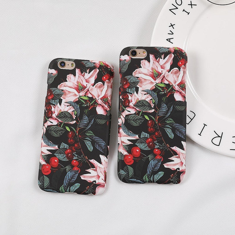 Funda para iPhone Hoja Verde Planta Flores Case Mujer Verano