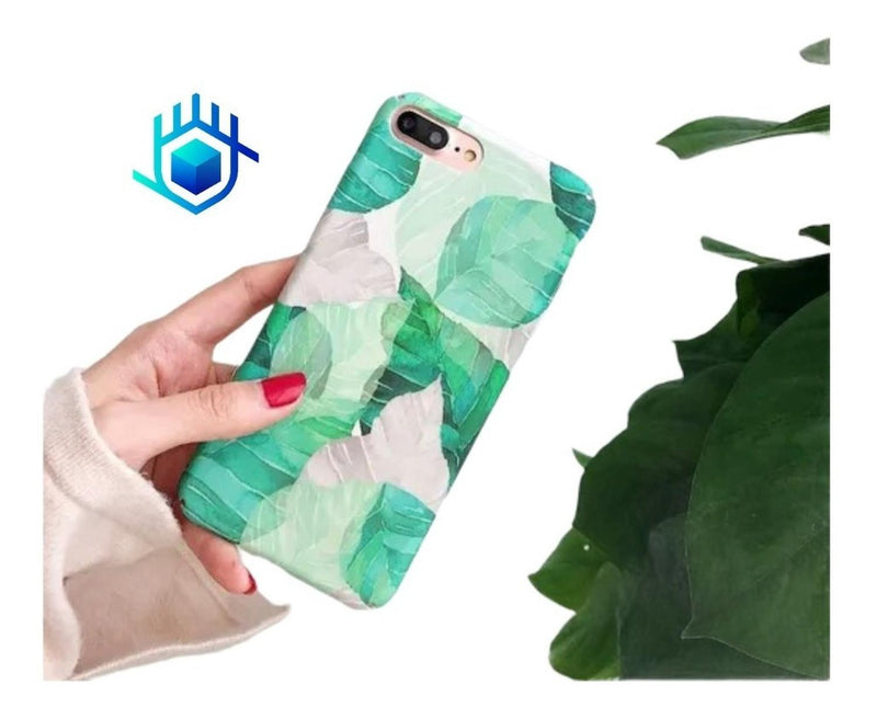 Funda para iPhone Hoja Verde Planta Flores Case Mujer Verano