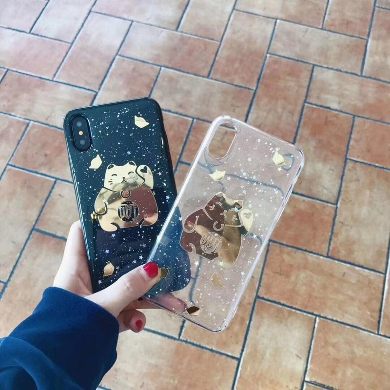 Funda Para iPhone Gato Oro Michi Suerte Dorado Hombre Mujer