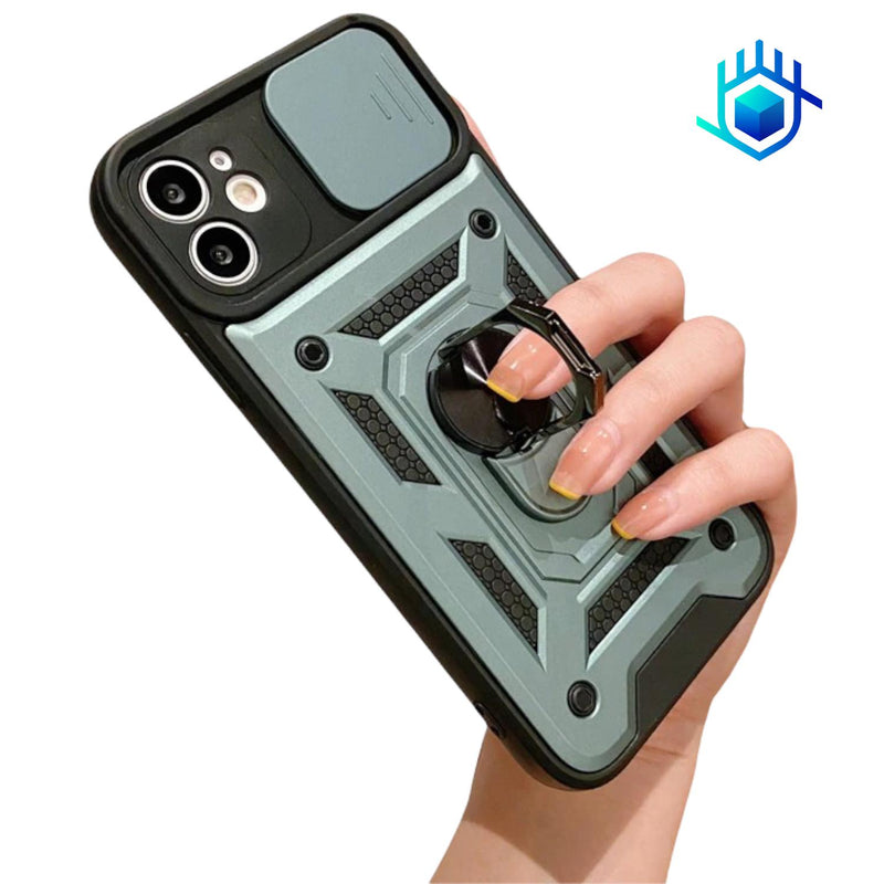 Funda para iPhone Robot V2.0 Anillo + mica Hidrogel Uso Rudo