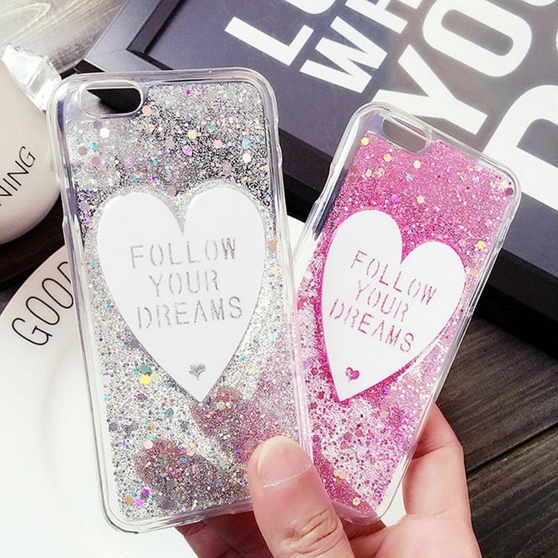 Funda Glitter Para iPhone Corazon Amor Dama Mujer Brillos 3d