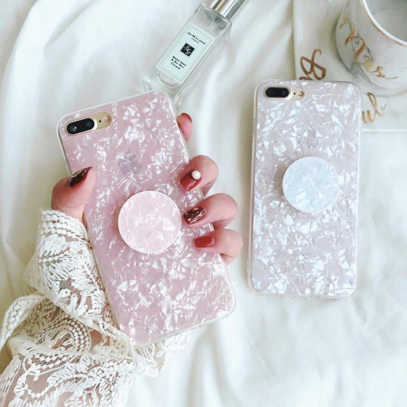 Funda Compatible Con iPhone Cristal Marmol Dama Mujer Case