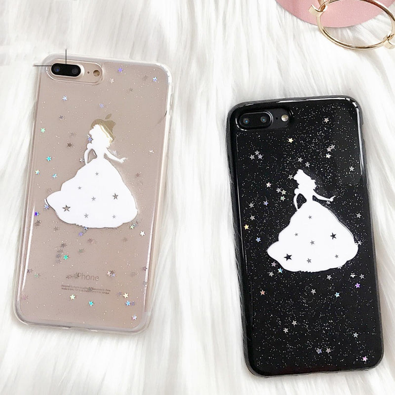 Funda Para iPhone Princesa Dama Mujer Estrellas Glitter Niña