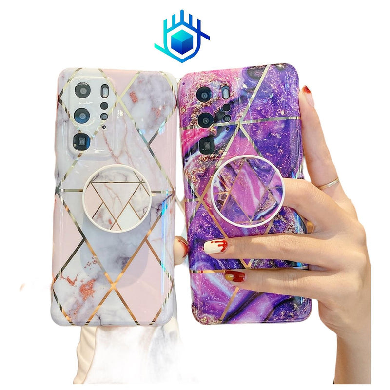 Funda Para Huawei + Mica Lineas Case Mujer Protector Mujer