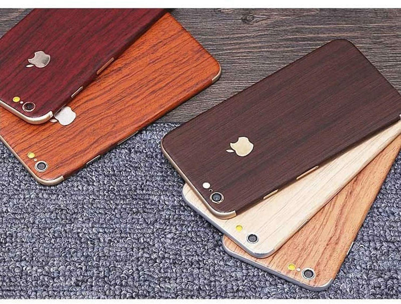 Sticker Tipo Madera iPhone Hombre Mujer Protector Pegatina