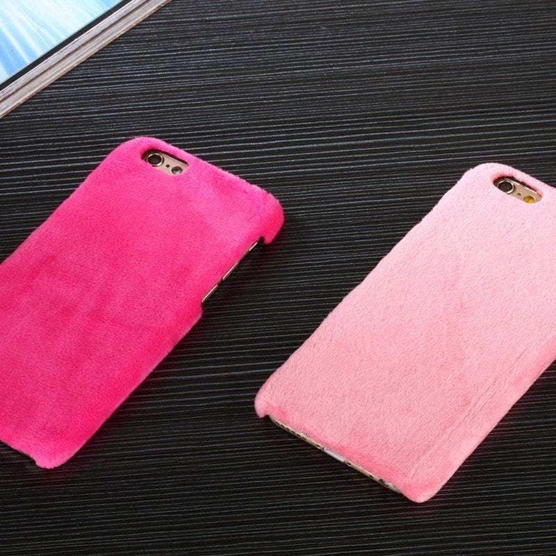 Funda Peluche Para iPhone Fur Terciopelo Dama Mujer Gamuza