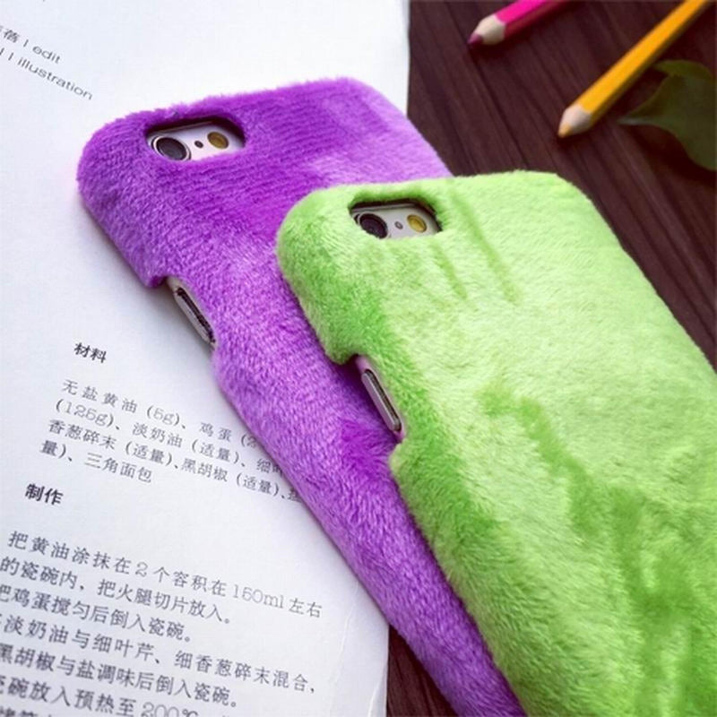 Funda Peluche Para iPhone Fur Terciopelo Dama Mujer Gamuza