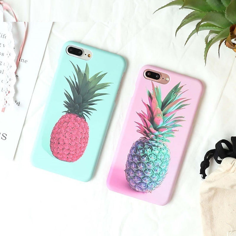 Funda Retrato Piña Para iPhone Pintura Mujer Fruta Tropical