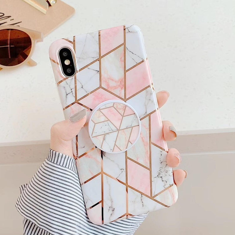 Funda Geometria Compatible Con Huawei Marmol Mujer Protector