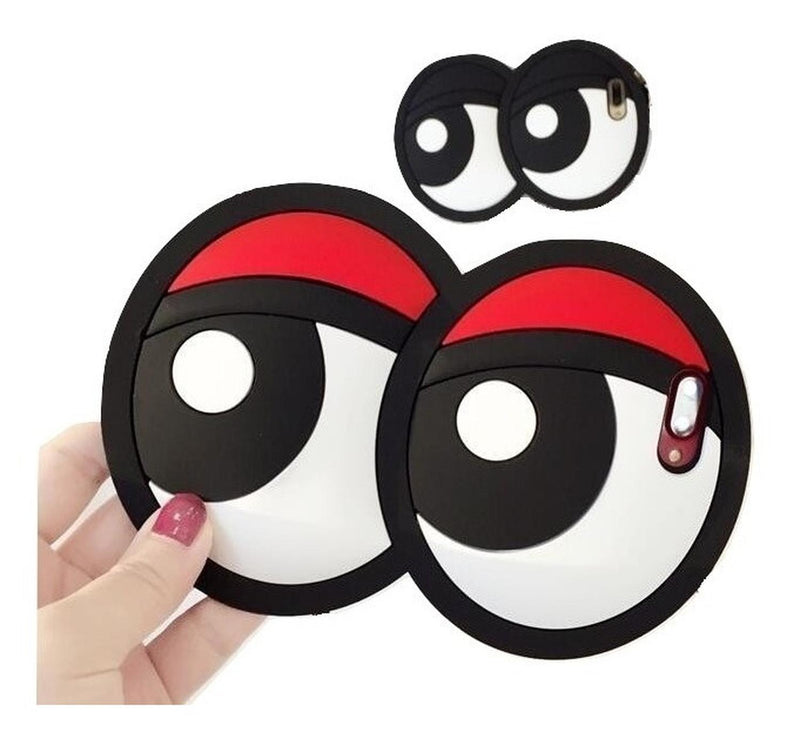 Funda Para iPhone Emoji Ojos Cadena Colgante 3d Silicon Goma