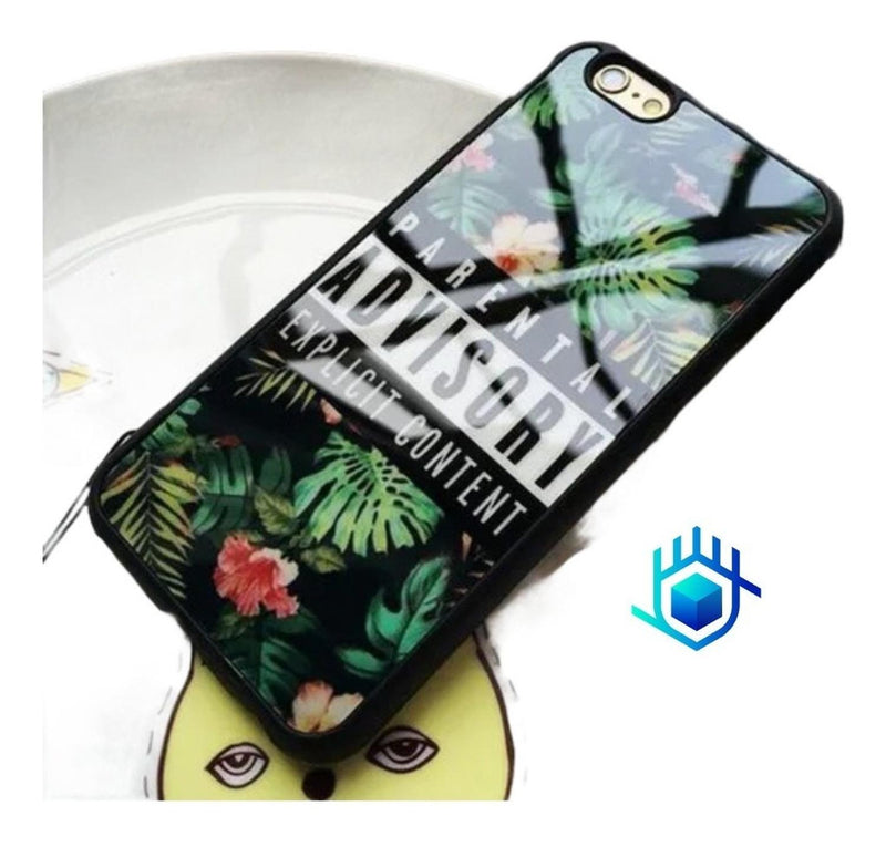 Funda Brillosa Para iPhone Explicit Rama Flores Hombre Mujer