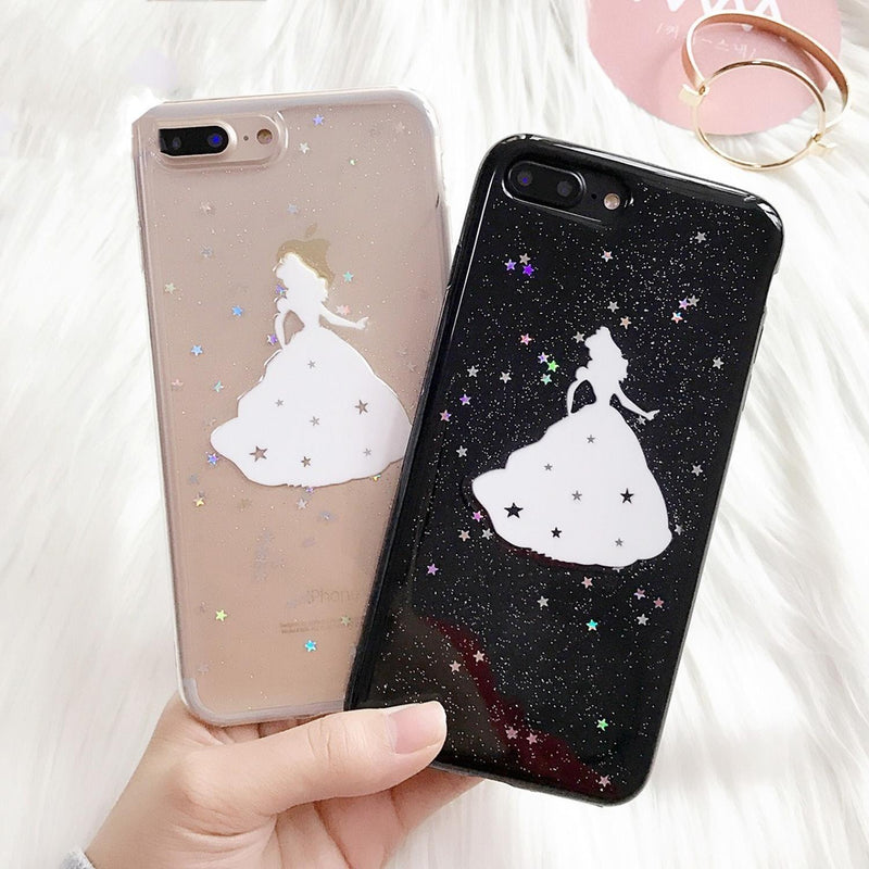 Funda Para iPhone Princesa Dama Mujer Estrellas Glitter Niña