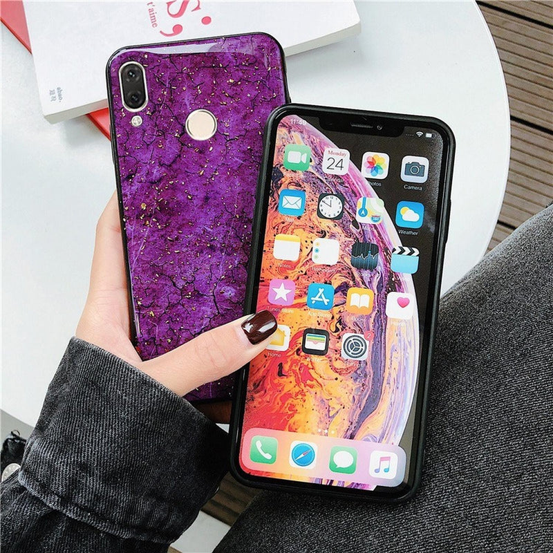 Case De Marmol Mandala Para Huawei Goma Dura Flexible Hombre Mujer Dama Resistente Brillosa Rombos L