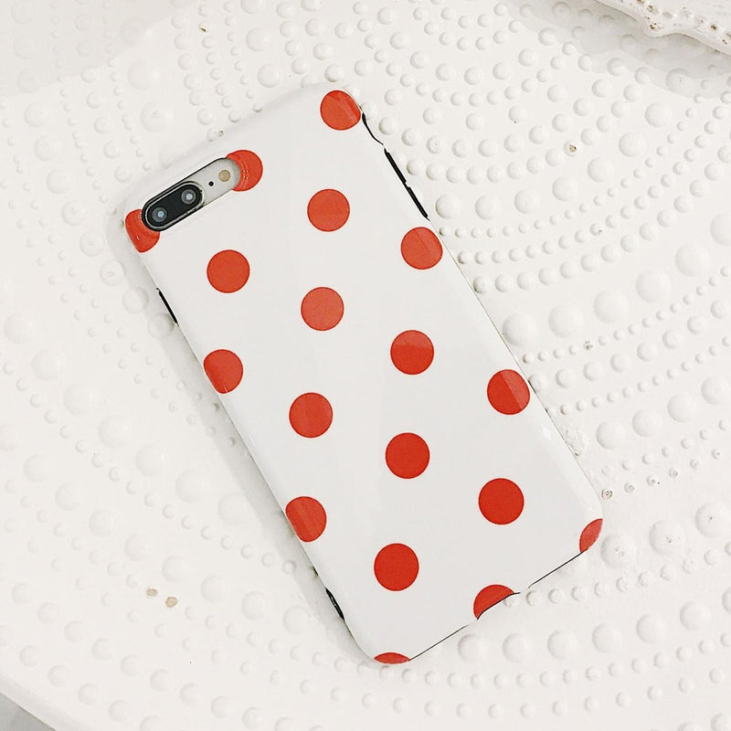 Funda para iPhone Lunares Rojo Puntos Polka Mujer Hombre 3D