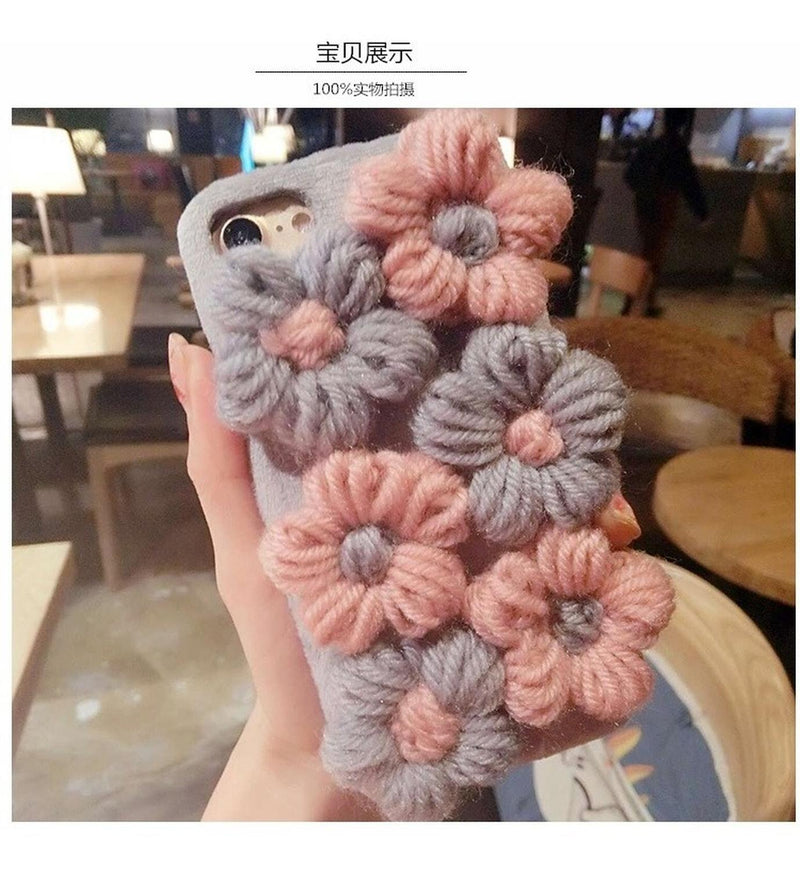 Funda Flor Para iPhone Tejido A Mano Case Mujer Dama Cocer