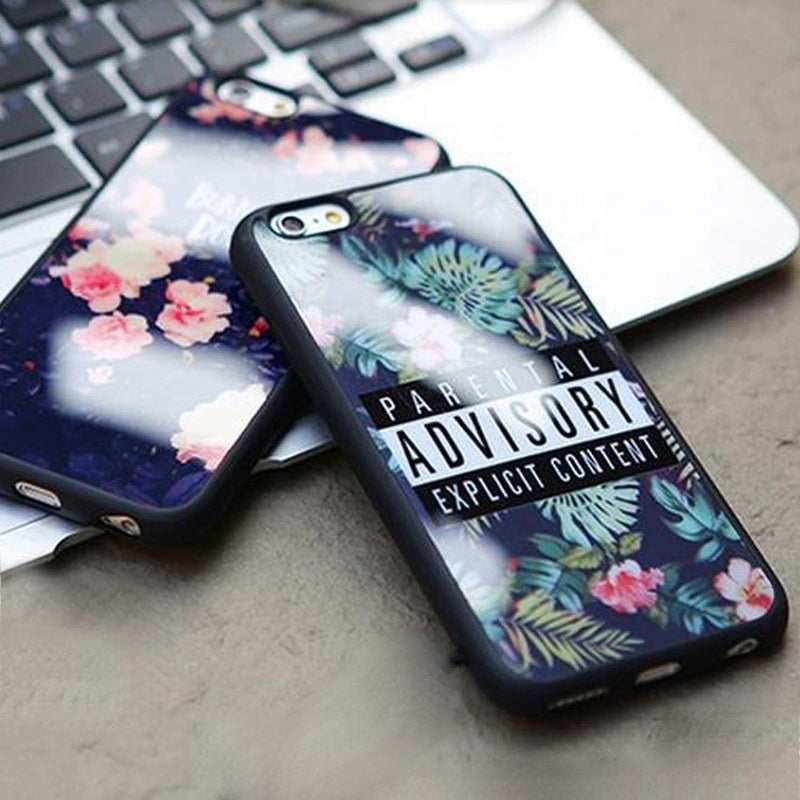 Funda Brillosa Para iPhone Explicit Rama Flores Hombre Mujer