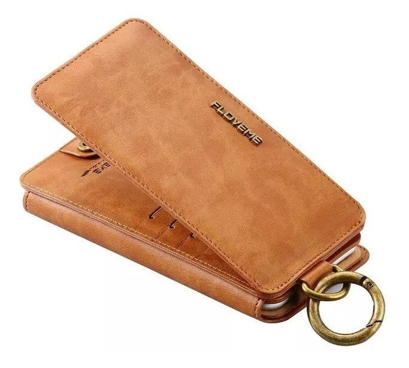 Billetera De Piel para iPhone Galaxy Hombre Cartera Tarjetas