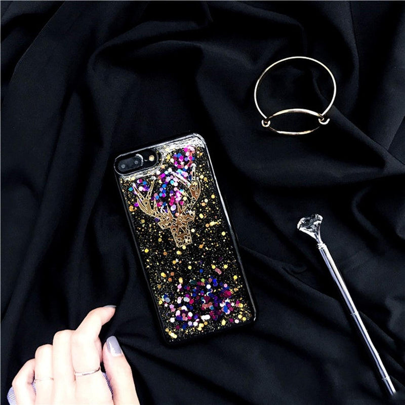 Funda para iPhone Alce Brillos Estrellas Galaxia Reno Foil