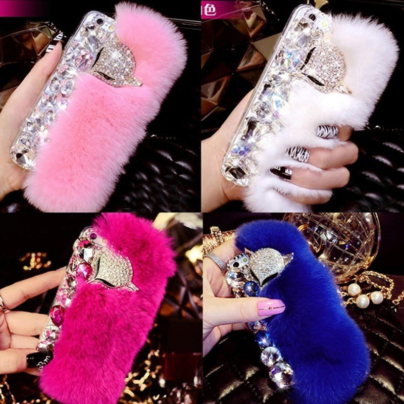 Funda para iPhone Zorro Piedras Diamante Mujer Invierno Frio