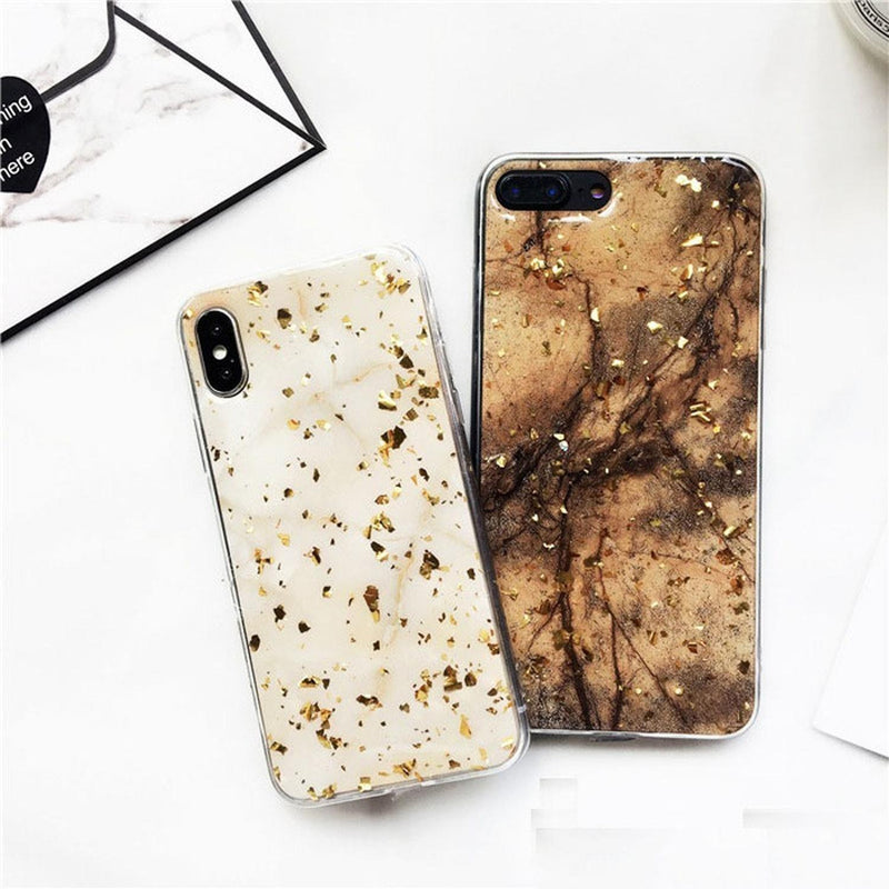 Funda para iPhone Protector Brillos Diamantes Marmol Mujer