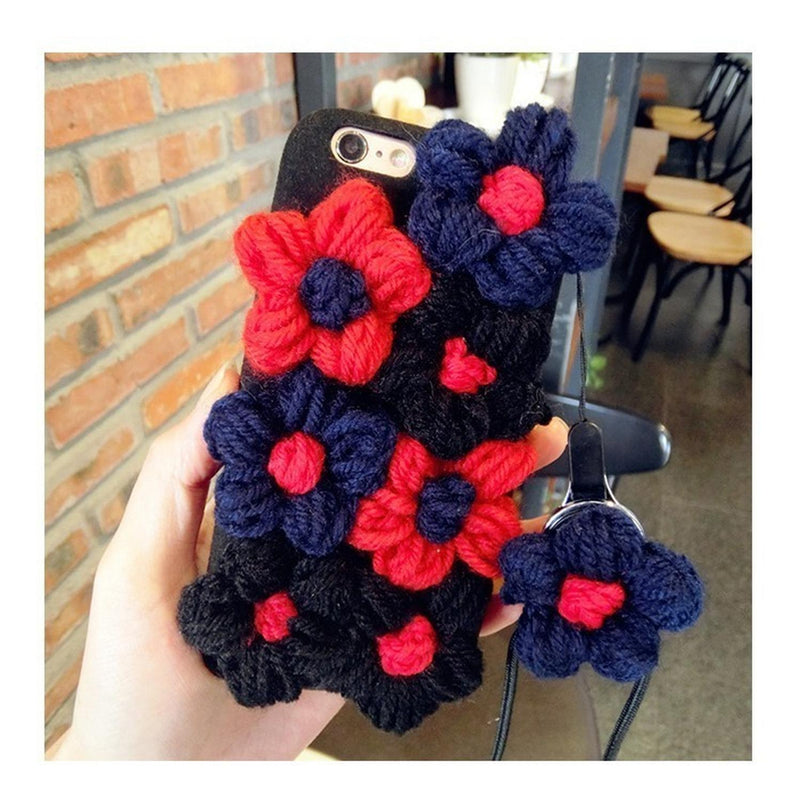 Funda Flor Para iPhone Tejido A Mano Case Mujer Dama Cocer