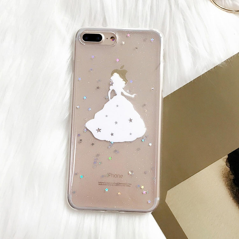 Funda Para iPhone Princesa Dama Mujer Estrellas Glitter Niña