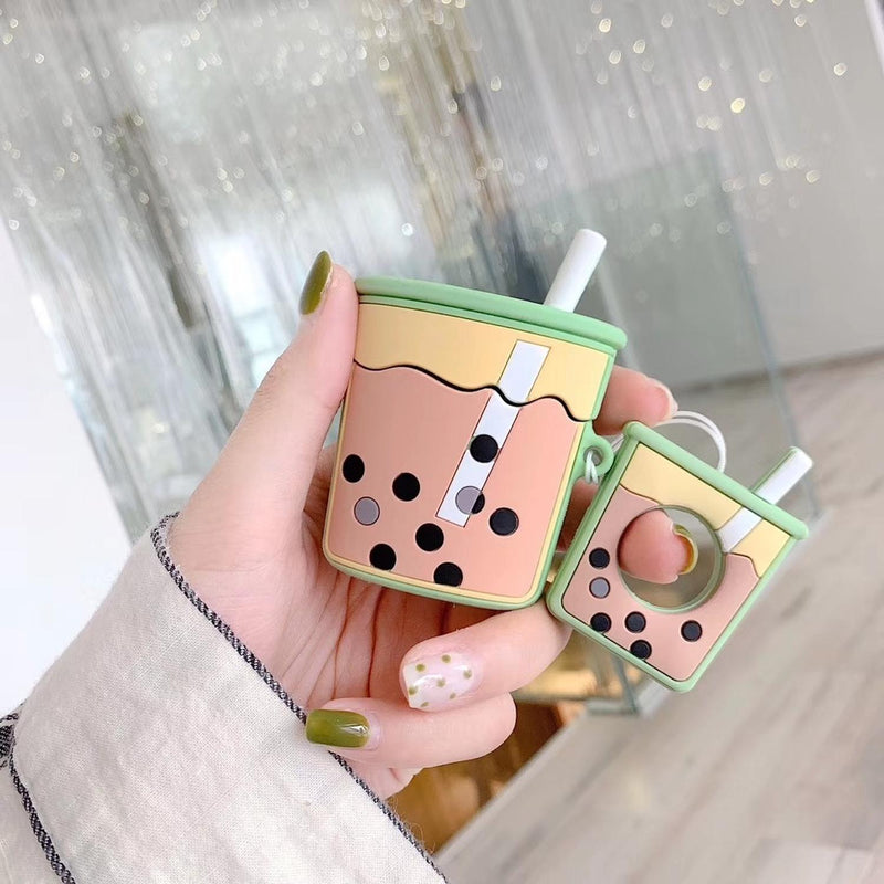 Funda para AirPods Tapioca Yogurt Bebida Popote Mujer Case