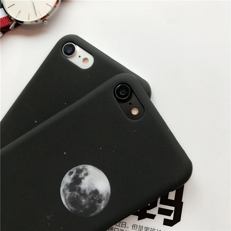 Funda iPhone Luna Estrellas Negra Espacio Mujer Hombre Case