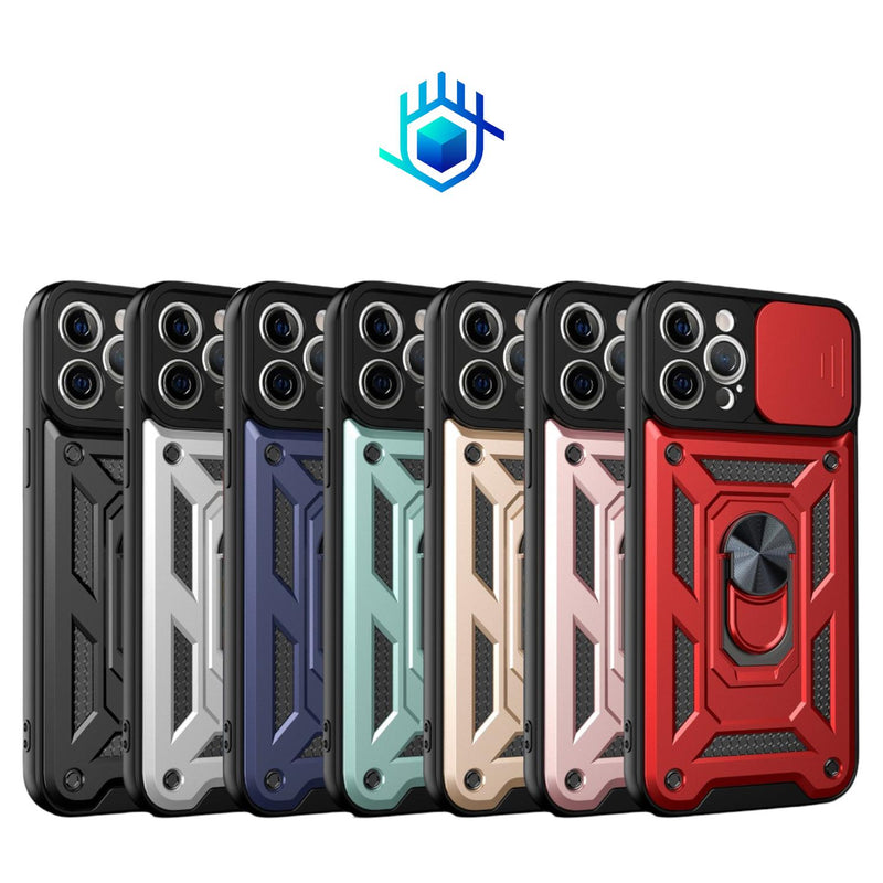 Funda para iPhone Robot V2.0 Anillo + mica Hidrogel Uso Rudo