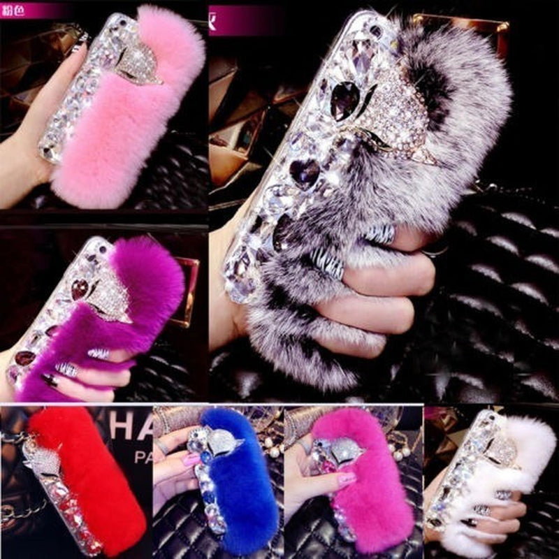 Funda para iPhone Zorro Piedras Diamante Mujer Invierno Frio