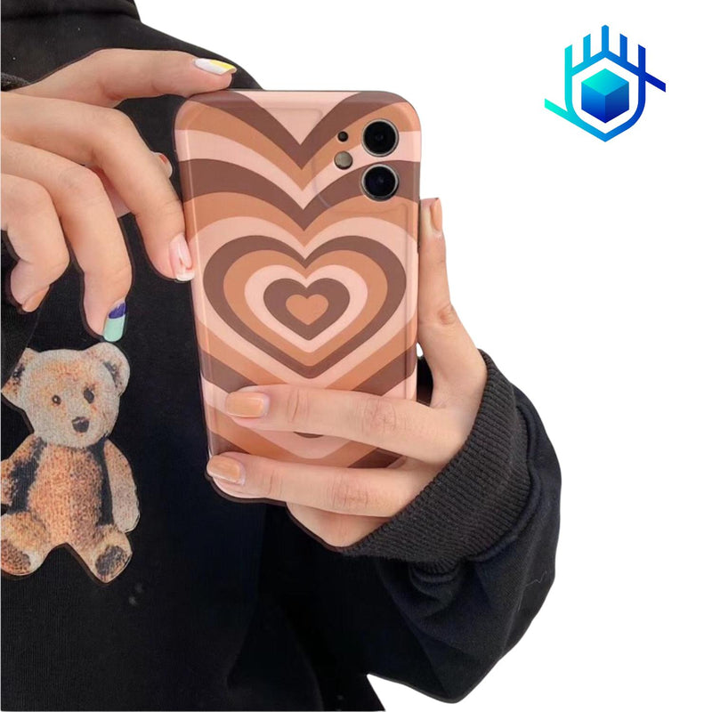 Funda Corazon para iPhone+Mica Mujer Dama Protector Uso Rudo