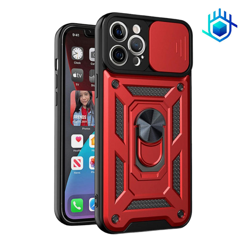 Funda para iPhone Robot V2.0 Anillo + mica Hidrogel Uso Rudo