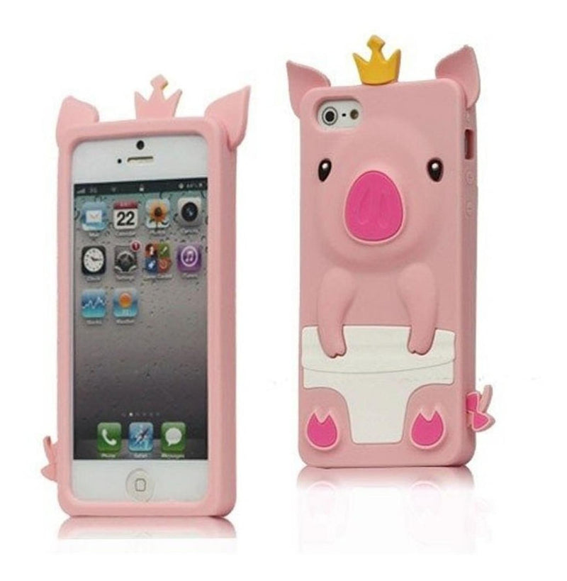 Funda Para iPhone Galaxy Cerdito Corona Dama Hombre Mujer