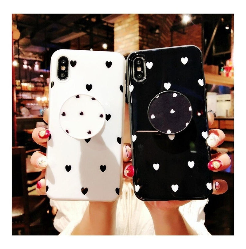 Funda Para iPhone +Mica Corazones Mujer Protector Resistente