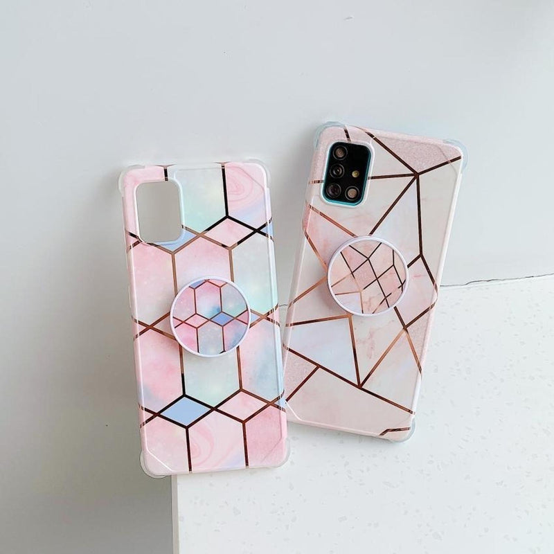 Funda Compatible Con Galaxy Marmol Geometria Mujer Protector