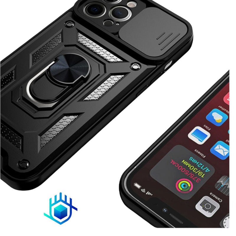 Funda para iPhone Robot V2.0 Anillo + mica Hidrogel Uso Rudo