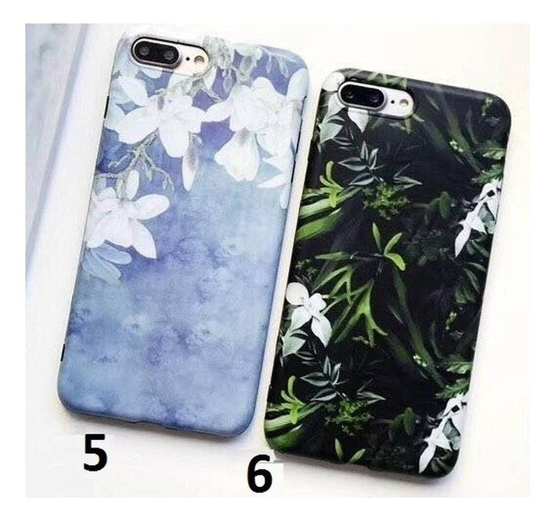 Funda para iPhone Hoja Verde Planta Flores Case Mujer Verano