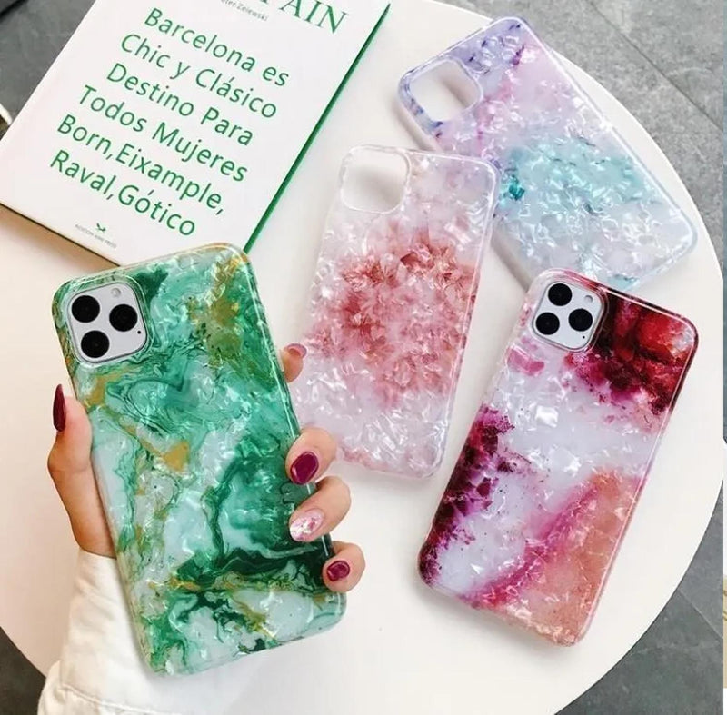 Funda para iPhone Brillo Resistente Mujer Case Tornasol Dama