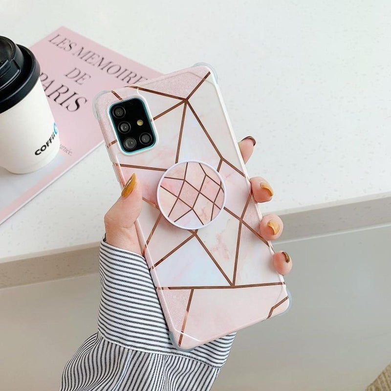 Funda Compatible Con Galaxy Marmol Geometria Mujer Protector