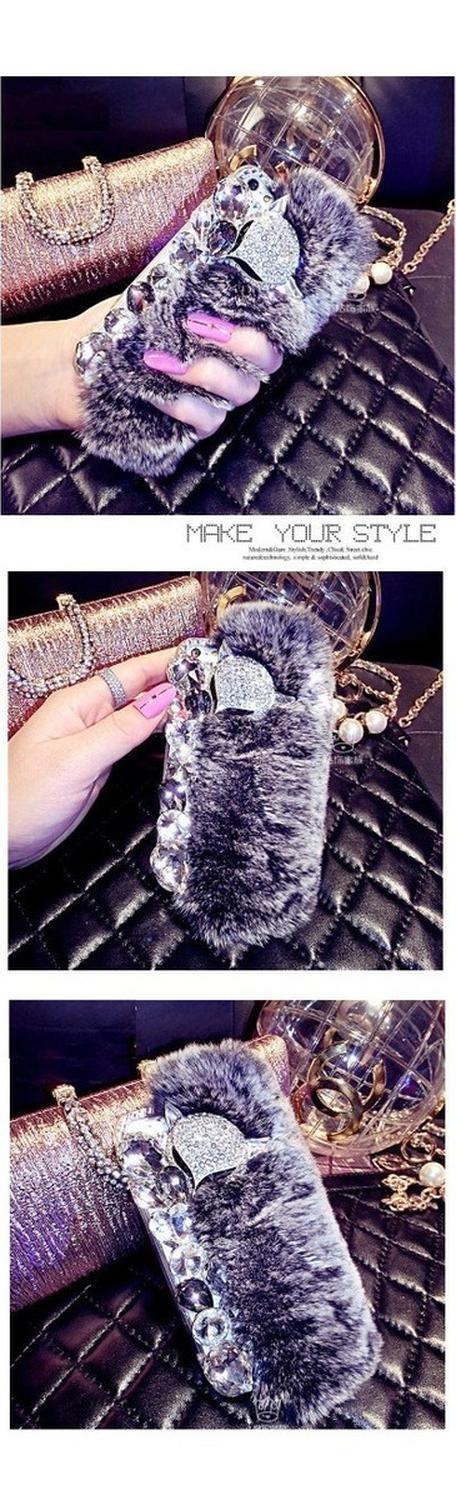 Funda para iPhone Zorro Piedras Diamante Mujer Invierno Frio