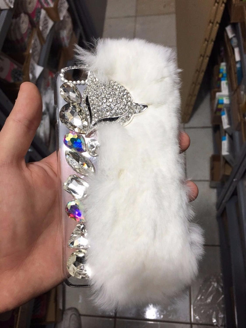 Funda para iPhone Zorro Piedras Diamante Mujer Invierno Frio