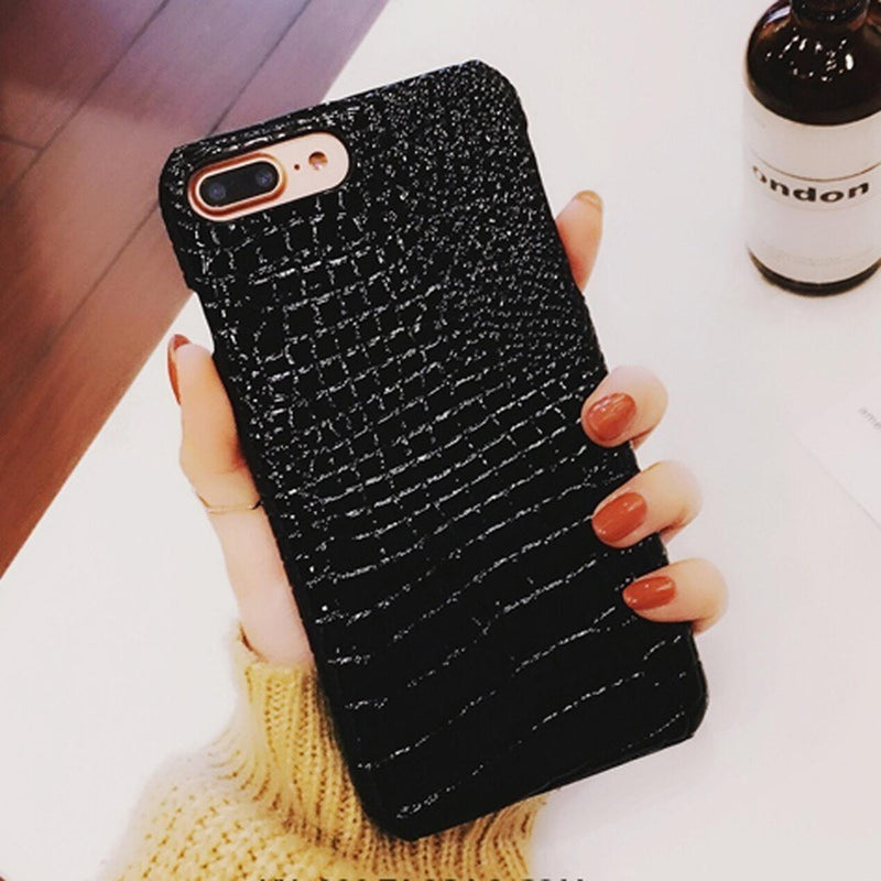 Case Para iPhone Tipo Cocodrilo Escama Elegante Hombre Mujer