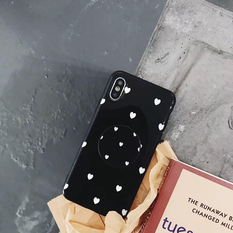 Funda Para iPhone +Mica Corazones Mujer Protector Resistente