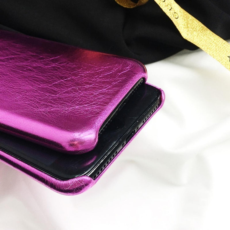 Funda Para iPhone Violeta Metalica Chic Mujer Case Elegante