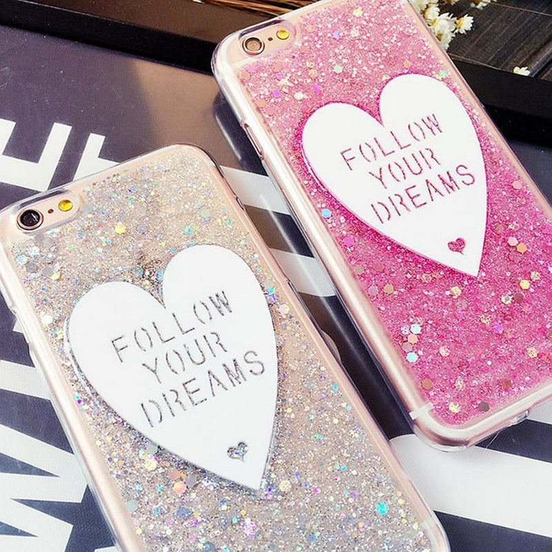 Funda Glitter Para iPhone Corazon Amor Dama Mujer Brillos 3d