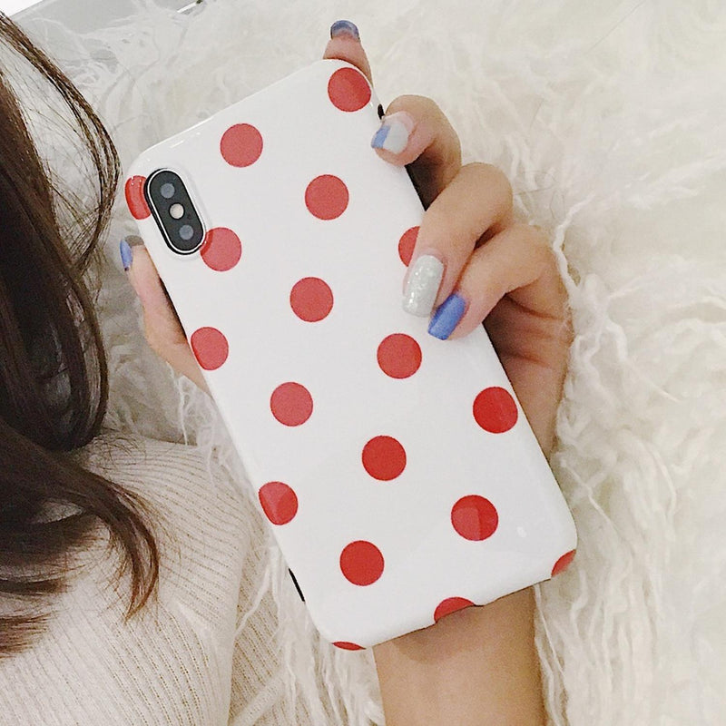 Funda para iPhone Lunares Rojo Puntos Polka Mujer Hombre 3D