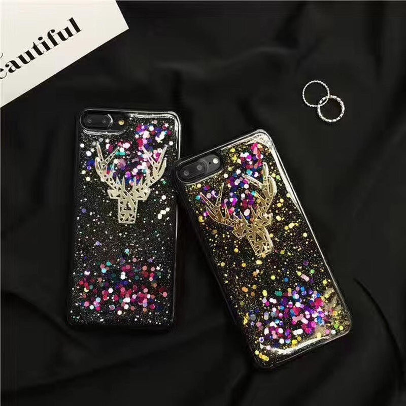 Funda para iPhone Alce Brillos Estrellas Galaxia Reno Foil