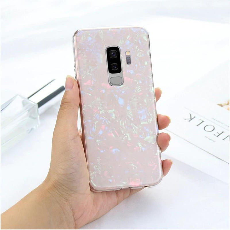 Funda Compatible Con Huawei Cristal Marmol Dama Mujer Case