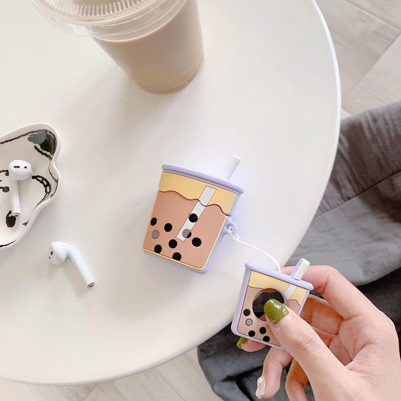 Funda para AirPods Tapioca Yogurt Bebida Popote Mujer Case