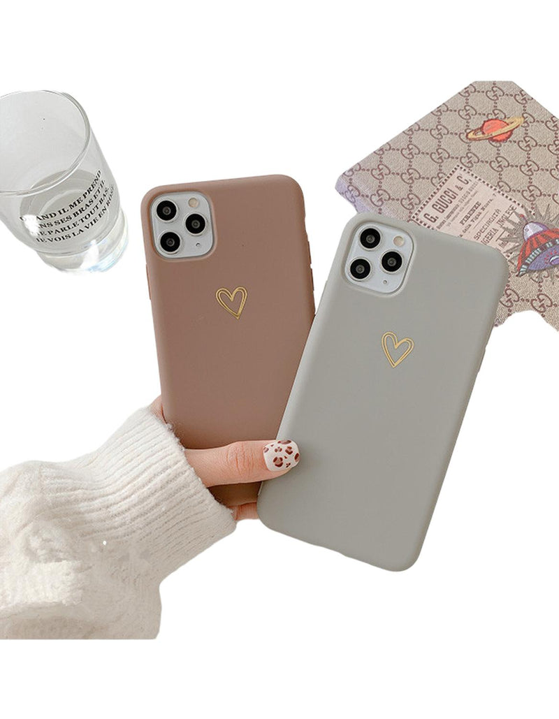 Funda Corazon para iPhone 14 Pro Max + Mica Protector Mujer